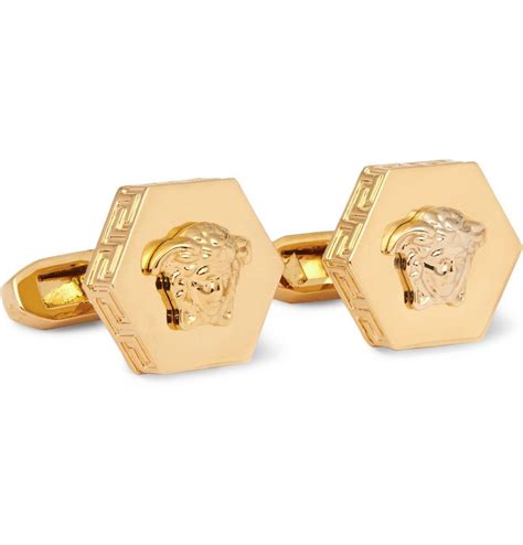 gold versace cufflinks|Versace medusa cufflinks.